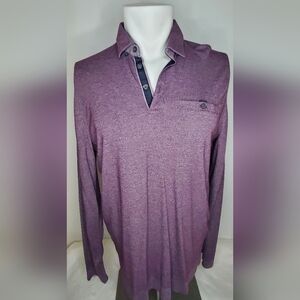 NWT TED BAKER Size 4 - Men Purple Casual Button Down Shirt with Relaxed Fit